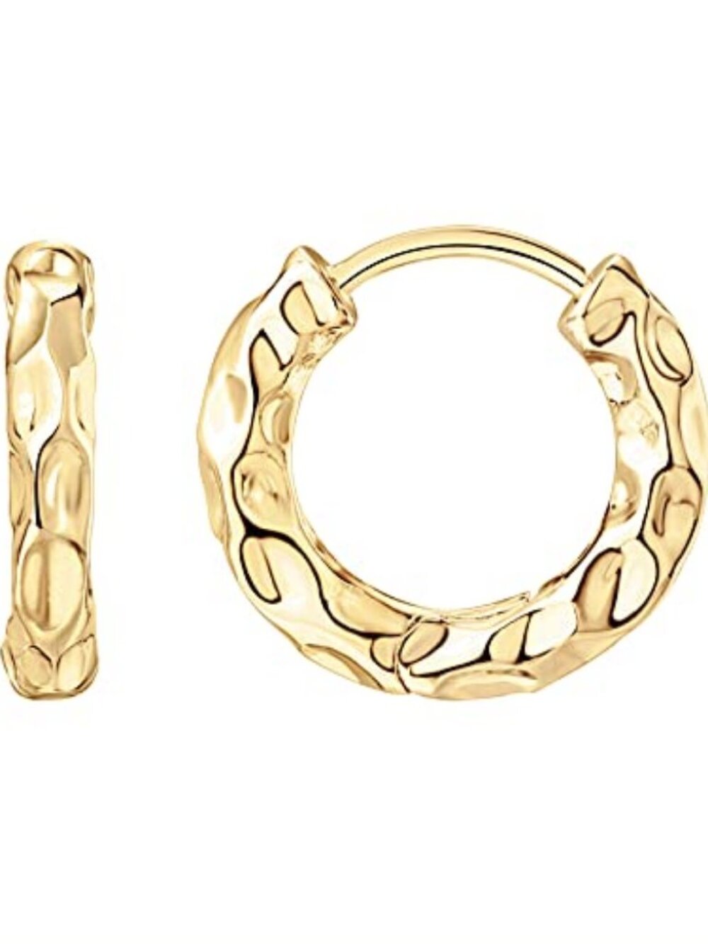 14K Gold Plated Chunky Huggies‎ Earrings for Women